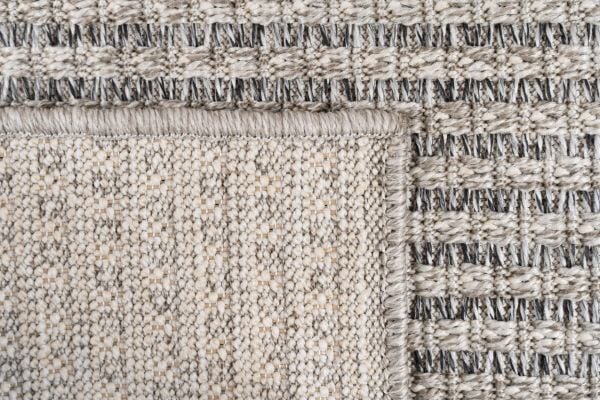 Craft Serisi Gri Hasır Dokulu Dokuma Halı S-0450