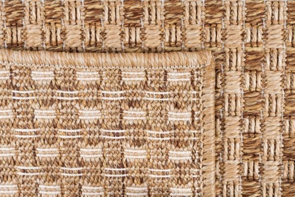 Craft Serisi Açık Kahve Hasır Dokulu Dokuma Halı S-0453