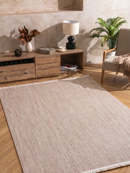 Peru Serisi Bej Renk Modern Yumuşak Dokulu Halı T-Mo02
