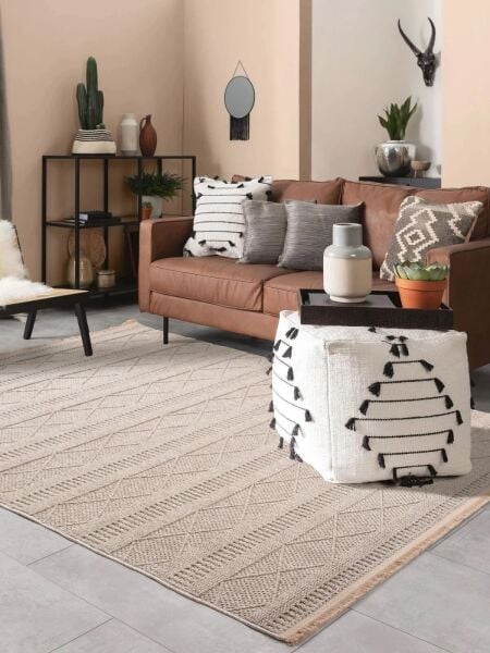 Amore Serisi Bukle Dokuma Bej Renk Halı C-6441