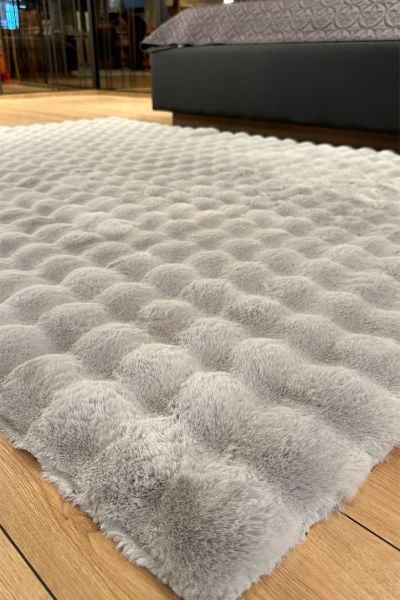 Molecule Serisi Gri Yıkanabilir Dokuma Tabanlı Yumuşak Halı AP-9208