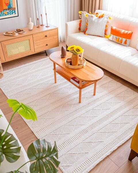 Amore Serisi Bukle Dokuma Krem Renk Halı C-6440