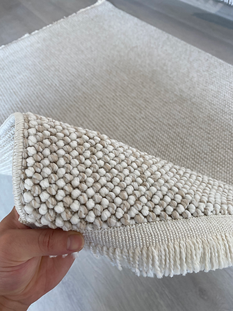 Amore Serisi Bej Bukle Dokuma Toz Vermez Makine Halısı EK-0257