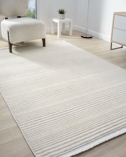 Peru Serisi Krem Renk Yumuşak Dokuma Halı S-0950K