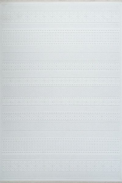 Origami Serisi Beyaz Gri Yumuşak Dokulu Makine Halısı AP-6921