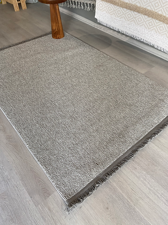 Amore Serisi Gri Bukle Dokuma Toz Vermez Makine Halısı EK-0259