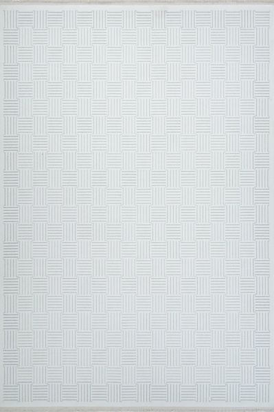 Origami Serisi Beyaz Gri Yumuşak Dokulu Makine Halısı AP-6911