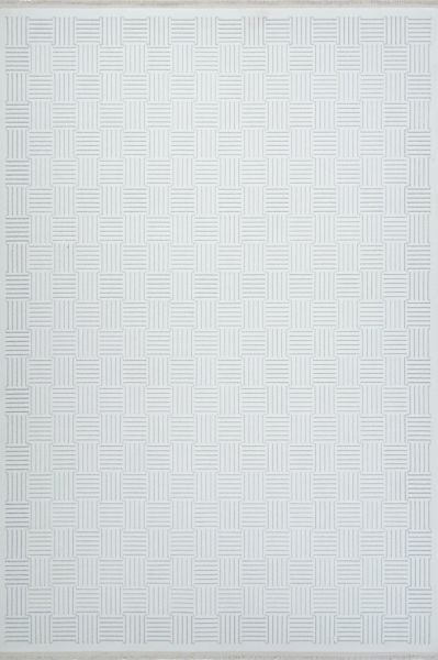 Origami Serisi Beyaz Gri Yumuşak Dokulu Makine Halısı AP-6911