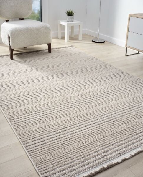 Peru Serisi Bej Renk Yumuşak Dokuma Halı S-0950B