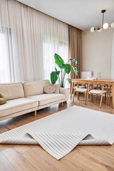 Origami Serisi Beyaz Gri Yumuşak Dokulu Makine Halısı AP-6931