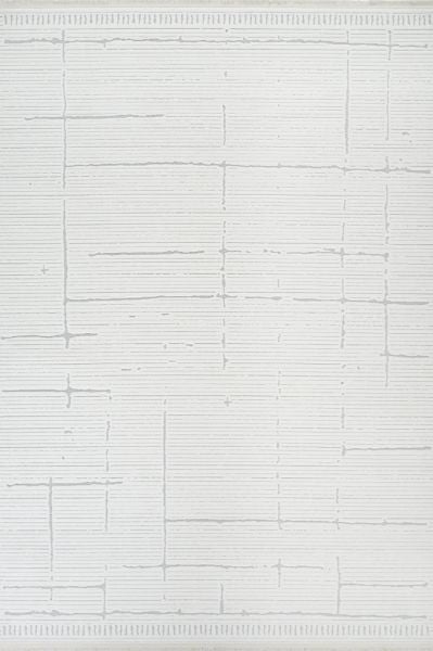 Origami Serisi Beyaz Gri Yumuşak Dokulu Makine Halısı AP-6941