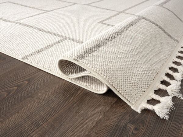 Amore Serisi Krem Gri Bukle Dokuma Halı EF007A