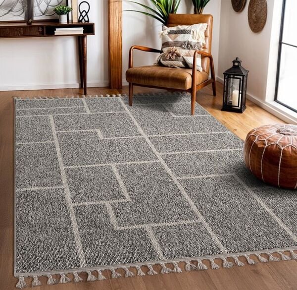 Amore Serisi Gri Renk Bukle Dokuma Halı EF008A