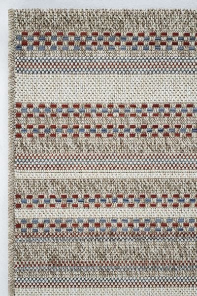 Craft Serisi Bordo Etnik Desen Hasır Dokulu Halı S-0459