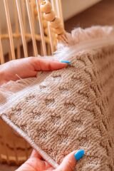 Lafel Serisi Bej Renk Yumuşak Dokulu Makine Halısı C-2112