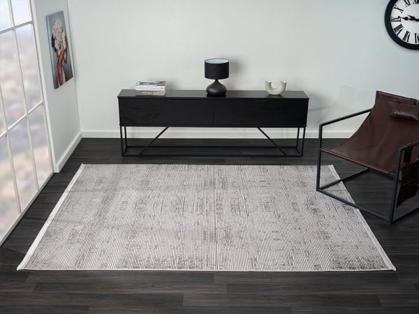 Quatro Serisi Gri Renk Antialerjik İnce Makine Halısı QU011A