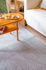 Lafel Serisi Gri Renk Yumuşak Dokulu Makine Halısı C-2111