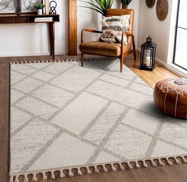 Amore Serisi Krem Bej Bukle Dokuma Halı EF0010A