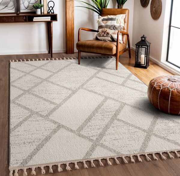 Amore Serisi Krem Bej Bukle Dokuma Halı EF0010A