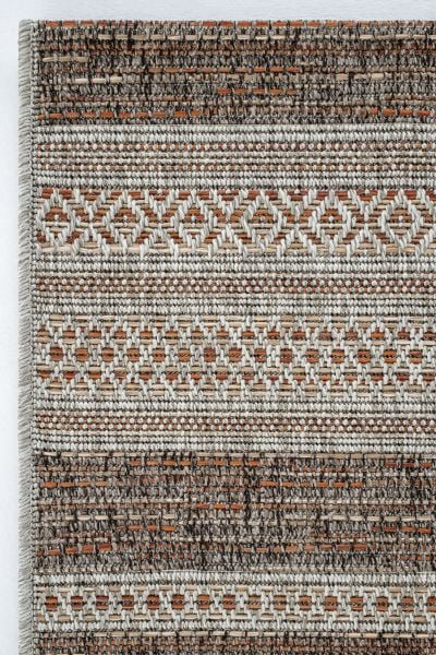 Craft Serisi Terra Etnik Desen Hasır Dokulu Halı S-0461