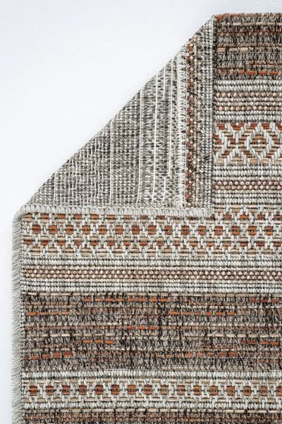 Craft Serisi Terra Etnik Desen Hasır Dokulu Halı S-0461