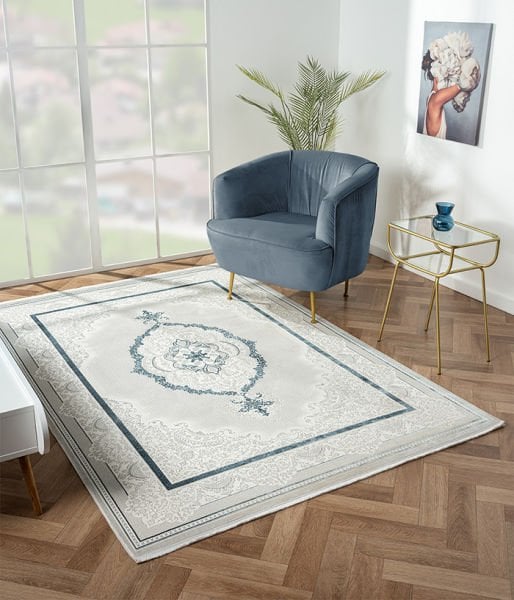 Nexus Serisi Mavi Akrilik Dokuma Makine Halısı NX002A