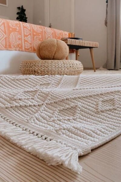 Amore Serisi Ekru Yumuşak Makine Halısı AP-8561