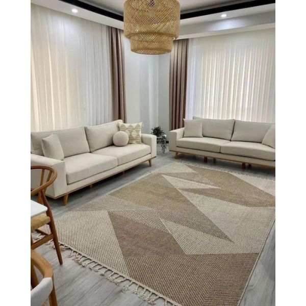 Pavia Serisi Bej Renk Kolay Temizlenen Hav Toz Vermez Halı Q-2018