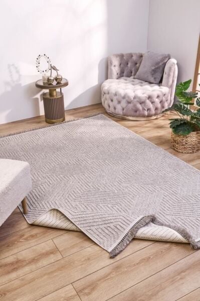 Amore Serisi Gri Yumuşak Makine Halısı AP-8581