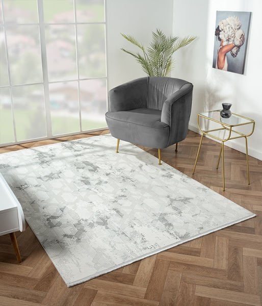 Nexus Serisi Gri Akrilik Dokuma Makine Halısı NX007A