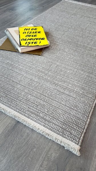 Craft Serisi Gri Renk Sisal Dokuma Makine Halısı RH-803