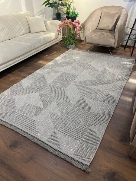 Amore Serisi Gri Renk Yumuşak Dokuma Makine Halısı GA-3007G