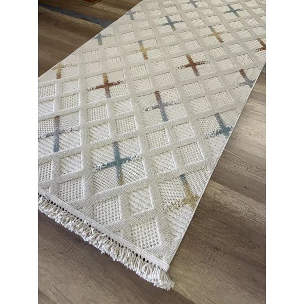 Mabel Serisi Renkli Kaymaz Tabanlı Antibakteriyel Makine Halısı L-5457