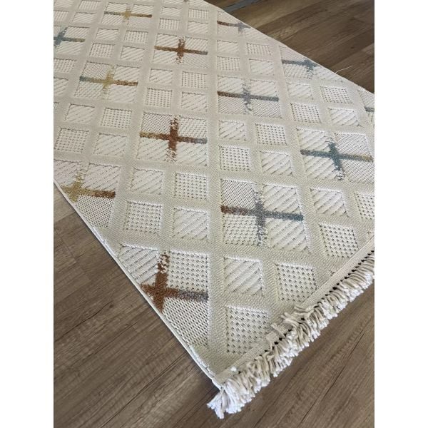 Mabel Serisi Renkli Kaymaz Tabanlı Antibakteriyel Makine Halısı L-5457