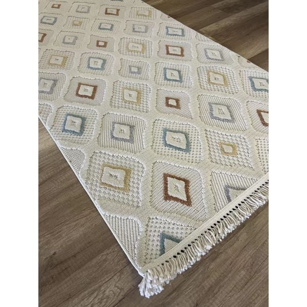 Mabel Serisi Renkli Kaymaz Tabanlı Antibakteriyel Makine Halısı L-5458