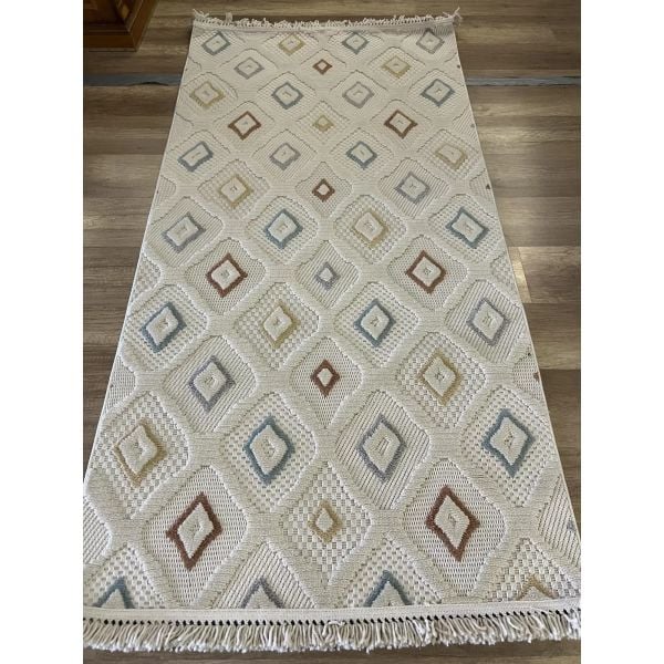 Mabel Serisi Renkli Kaymaz Tabanlı Antibakteriyel Makine Halısı L-5458