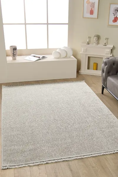 Amore Serisi Bej Yumuşak Makine Halısı AP-8597