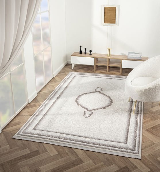 Feel Serisi Akrilik Yüksek Kalite Vizon Renk Makine Halısı FL001A