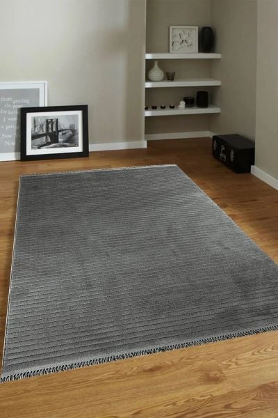 Mabel Serisi Antrasit Renk Kaymaz Antibakteriyel Makine Halısı EN-9214