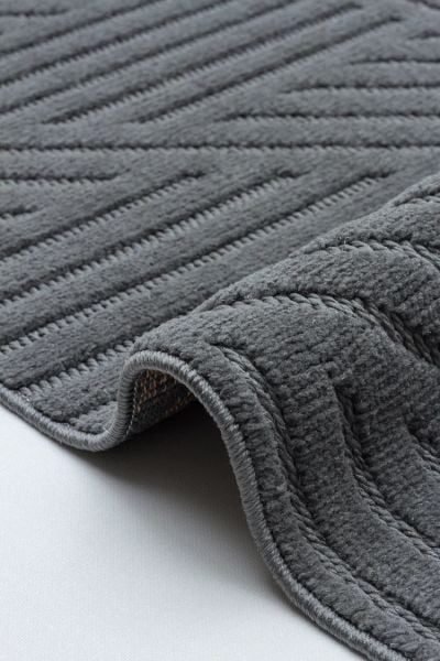 Mabel Serisi Antrasit Kaymaz Tabanlı Antibakteriyel Makine Halısı TU-5461