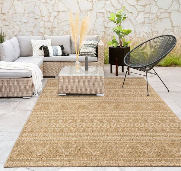 Craft Serisi Bej Renk Kolay Temizlenen Dokuma Halı ST-TI007A