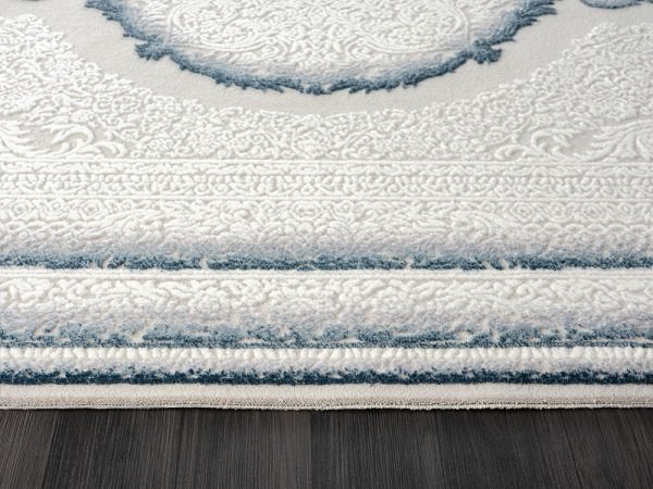 Feel Serisi Akrilik Yüksek Kalite Mavi Renk Makine Halısı FL001M