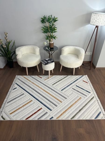 Renk Serisi Multi Renk Yumuşak Modern Makine Halısı GA-3017