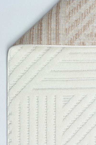 Mabel Serisi Krem Kaymaz Tabanlı Antibakteriyel Makine Halısı TU-5462