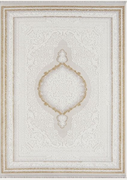 Feel Serisi Akrilik Yüksek Kalite Gold Renk Makine Halısı FL001S