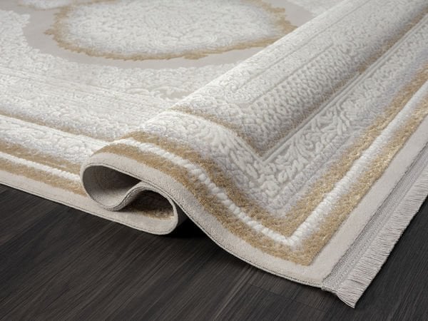 Feel Serisi Akrilik Yüksek Kalite Gold Renk Makine Halısı FL001S