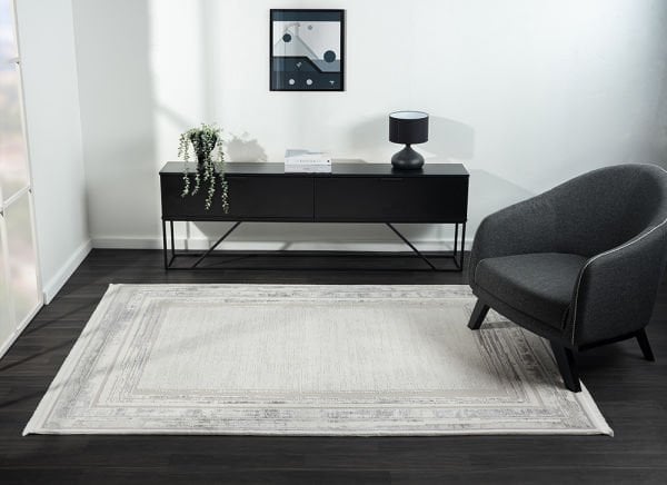 Feel Serisi Akrilik Yüksek Kalite Gri Renk Makine Halısı FL003A