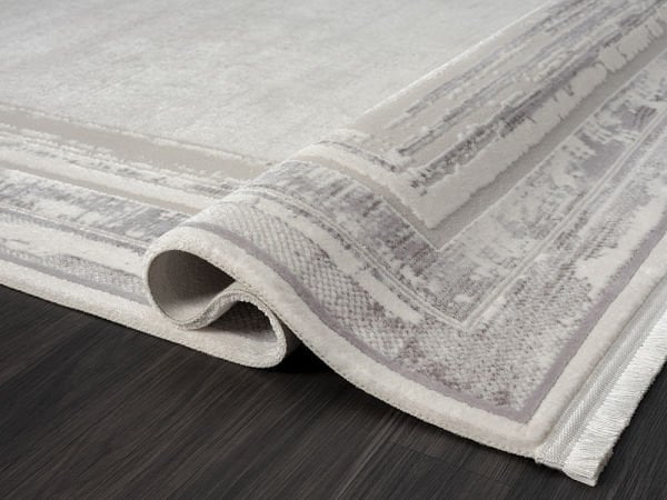 Feel Serisi Akrilik Yüksek Kalite Gri Renk Makine Halısı FL003A