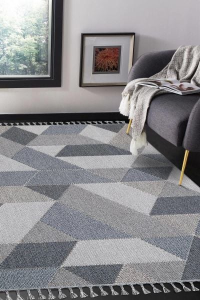 Pavia Serisi Gri Renk Kolay Temizlenen Hav Toz Vermez Halı T-19477