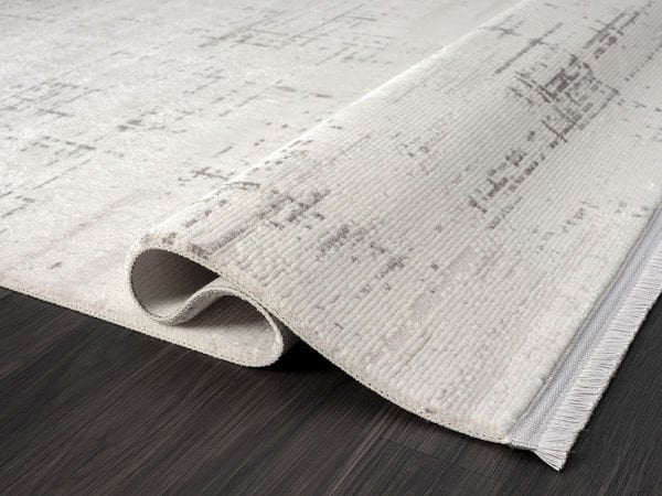 Feel Serisi Akrilik Yüksek Kalite Gri Renk Makine Halısı FL004G